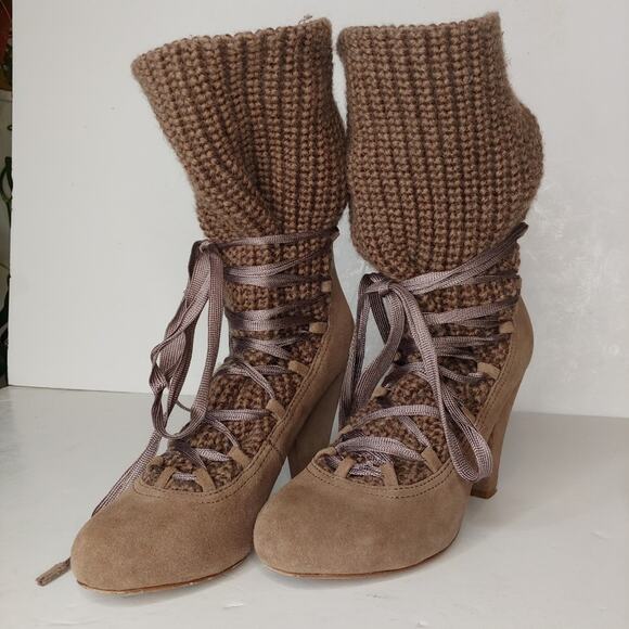 See by Chloe Lace Up Knit Sock Booties, 5.5 - Picture 5 of 9